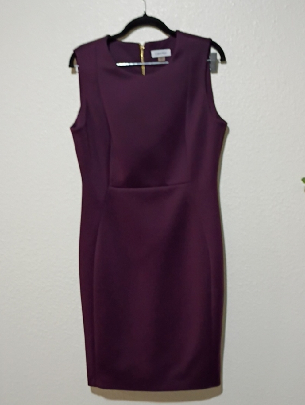 Sleeveless Plum Midi Sheath Dress - Women